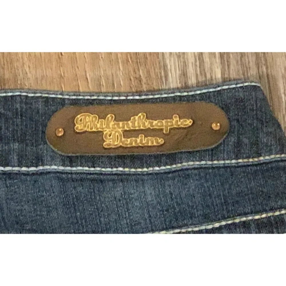 Philanthropic Jeans Womens Size 16 Blue Denim Straight Leg Mid Rise Medium Wash - Picture 5 of 14